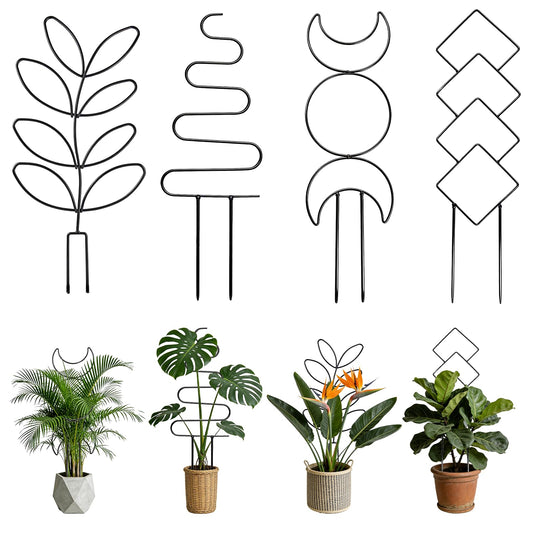 4 Pack Plant Trellis for Climbing Plants Indoor Outdoor, Garden Trellis for Potted Plants, Metal Climbing Plant Support for Houseplant