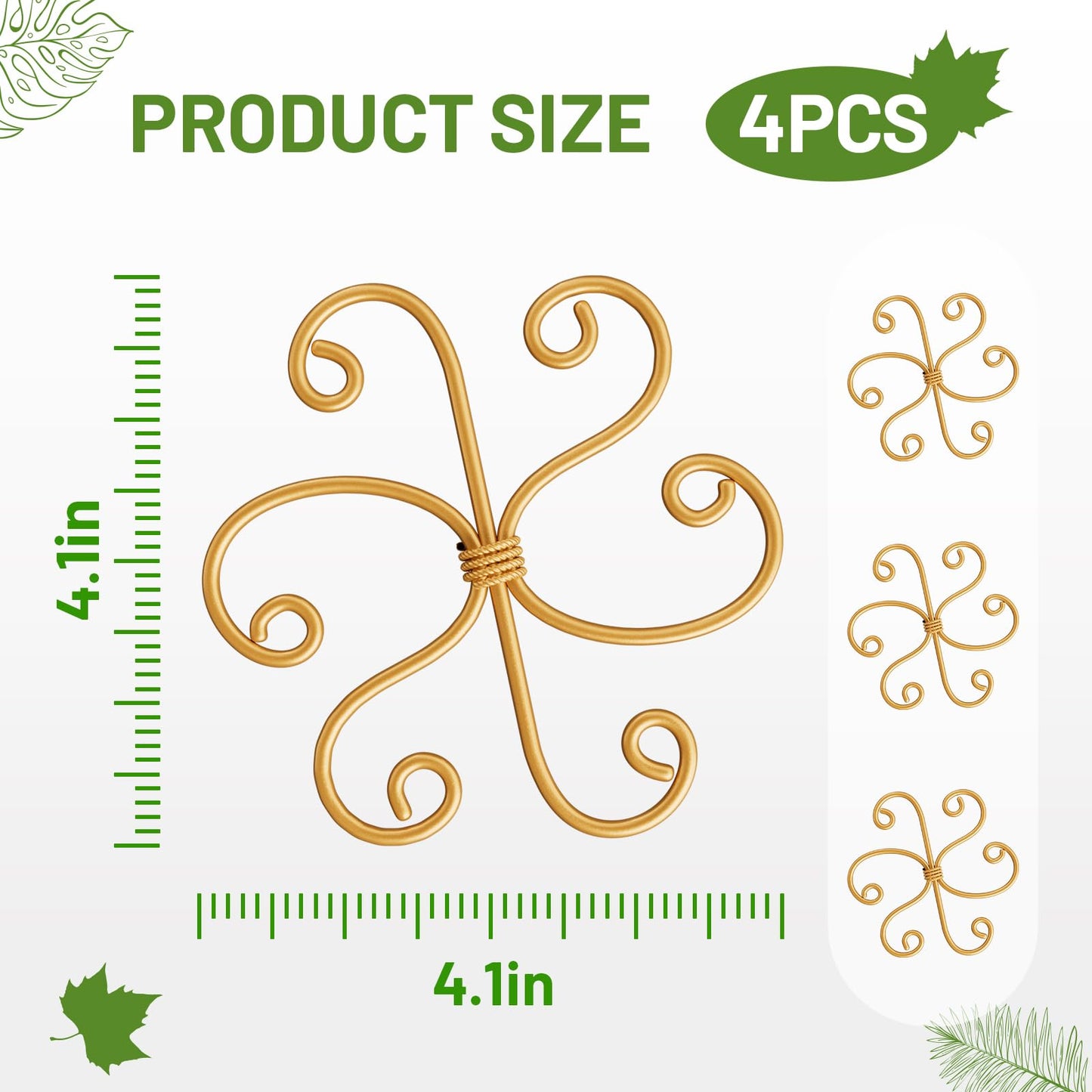 Yeomant 4PCS Iron Monstera Support, Uniquely Designed Plant Support Stakes for Indoor Plants, Stable Plant Stakes and Supports, Turtle Shell Bamboo Clamp Set for Thriving Growth
