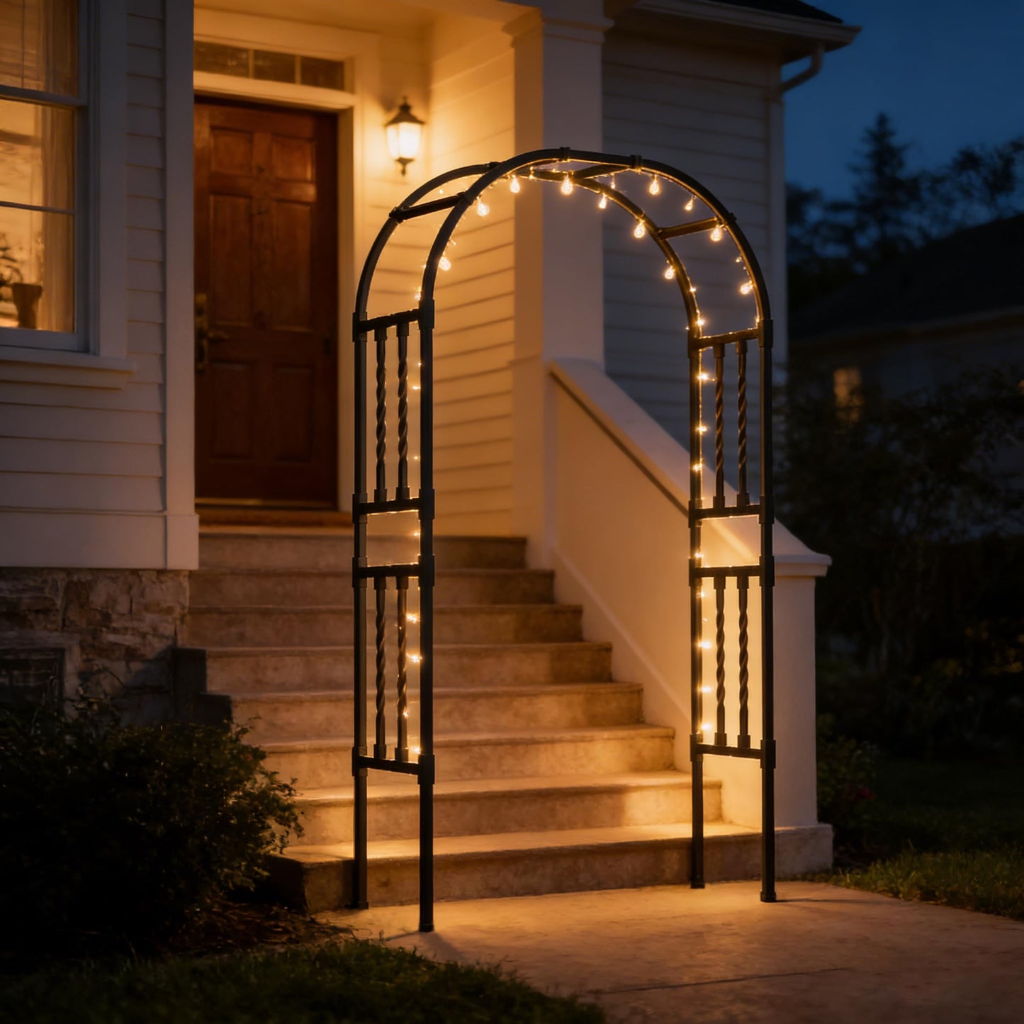 6.9x7.9FT Square Tube Garden Arbor Trellis,Unique Design Metal Arch for Climbing Plants Outdoor,Large Wedding Arch for Ceremony,Lawn Patio Backyard Decoration