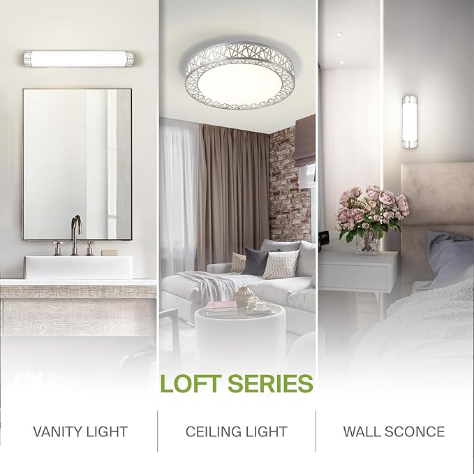 ASD 20 Inch LED Flush Mount Ceiling Light Fixture for Bedroom, 42W 2474LM 5CCT 2700K-5000K, Triac Dimmable Lights, Dining, Living Room, Kitchen Lamps, Modern Home Lighting Fixtures, Nickel, ETL