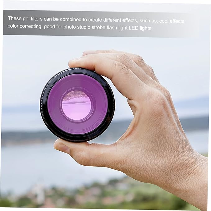 10pcs Colorful Sunset Light Gel Filter Photography Films for Strobe Flash and Led Lights for Creating Dazzling Atmosphere Photos and Videos