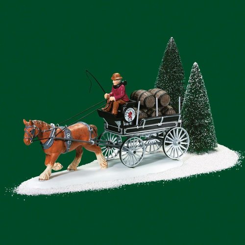 Department 56 - Dickens' Village Red Lion Pub Horse-Drawn Beer Wagon Figurine | 4.25 Inch, Multicolor