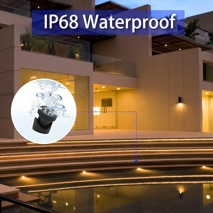 Colored Pond Lights with Timer, RGB Fountain Light IP68 Waterproof, Dimmable Outdoor Landscape Lights Fish Tank Pond Fountain Garden, 4 in Set