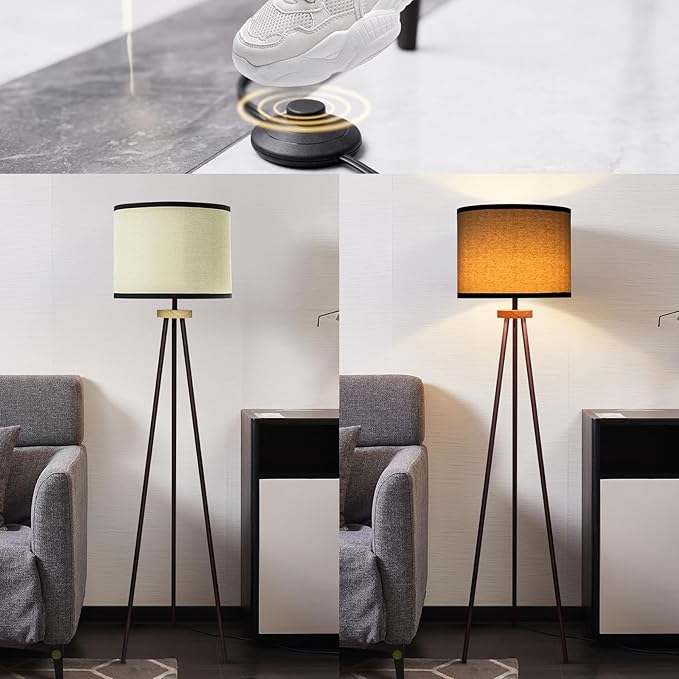 Tripod Floor Lamp, Mid Century Standing Lamp, Modern Design Studying Light for Living Room, Bedroom, Study Room and Office