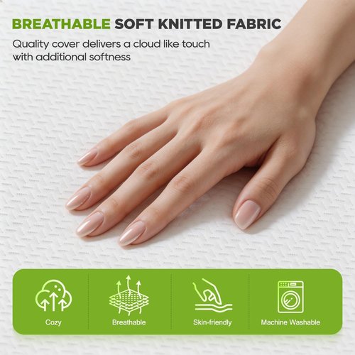FDW 8-Inch Twin Mattress - Medium Firm Foam Support | Breathable, Comfortable & Washable Cover