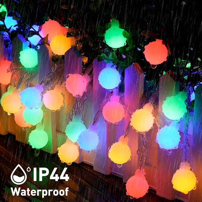 JMEXSUSS 100 LED Christmas Lights Indoor Plug in, 33ft 8 Mode Globe String Lights with Remote, Connectable Fairy Lights for Bedroom Room Tree Party Holiday Christmas Decoration (Multicolor)