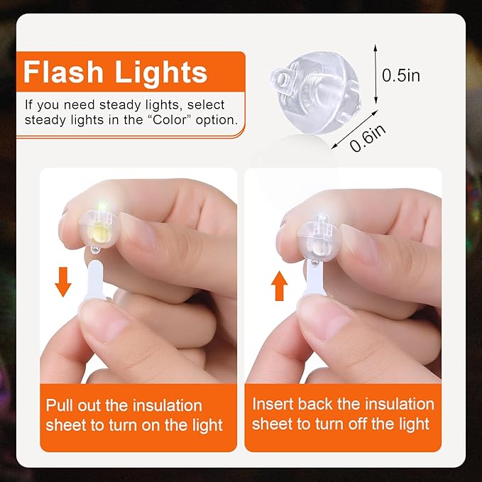 50PCs Mini Led Lights, Flash Led Balloons Light for Party Decorations Neon Party Lights for Paper Lantern Easter Eggs Birthday Party Wedding Halloween Christmas Decoration-Blinking Warm White