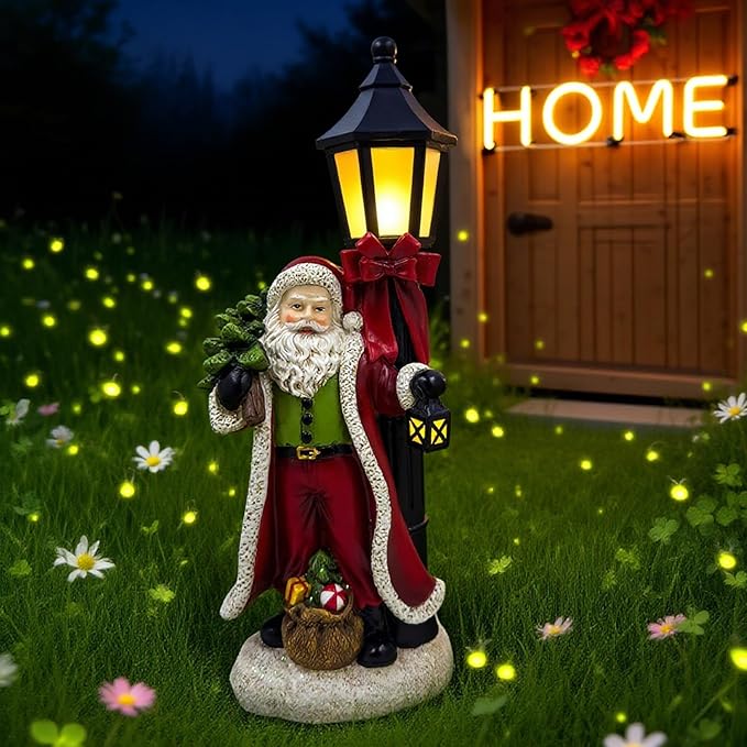 Christmas Santa Light for Xmas Party Decoration Christmas Ornament Christmas Tree Claus Santa Snowy Ground Lamp Winter with Box for Home Table Garden ATR Decor