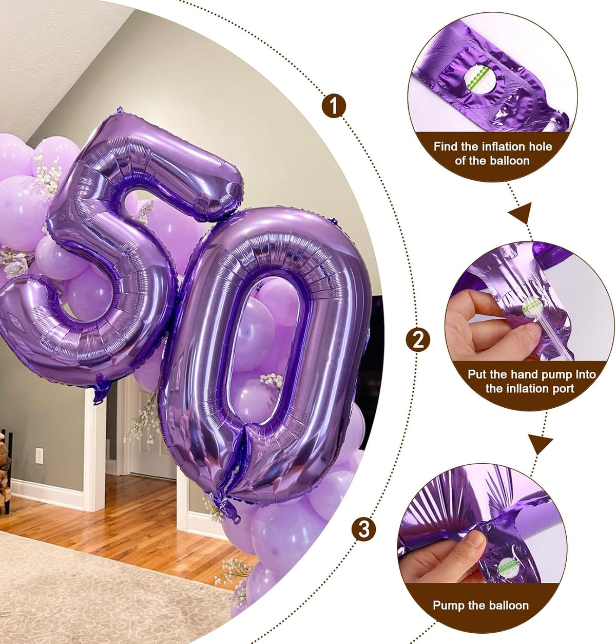 Number 60 Balloon - 40 Inch Purple Party Decoration for 60th Birthday Celebrations