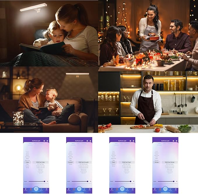 MIOBLUE Rechargeable Picture Light, Battery Painting Light Display Lamp with APP Music Sync Multi Dynamic Modes Timer Dartboard Artwork Light for Frame Portrait
