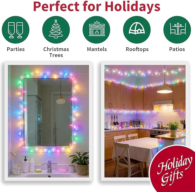 LAMPHOME 33ft 100 LED Easter String Lights Plug in, Multicolor Pastel 16 Modes Twinkle Fairy Lights,Waterproof Outdoor String Lights for Easter Tree Indoor Outdoor Spring Decorations