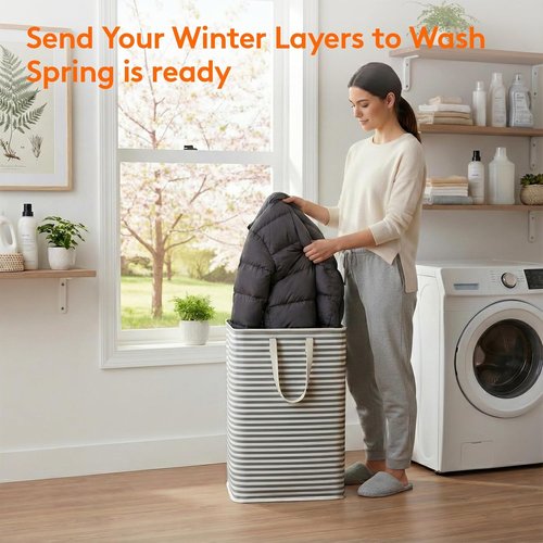 Lifewit Laundry Basket - 80L Collapsible Hamper with Reinforced Handles | Waterproof Design in Black