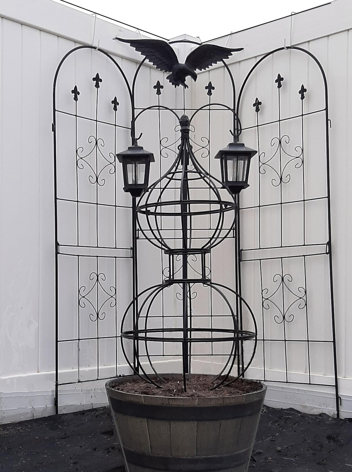 GOOOXIM 47"x17" Metal Obelisk Trellis for Climbing Plants | Unique Outdoor Support for Rose Bushes and Tall Vines | Durable & Weather-Resistant Garden Decor