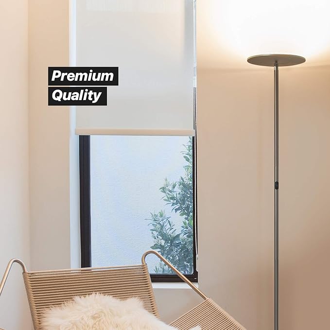 Brightech Sky Flux Dimmable LED Floor Lamp – Super Bright Floor Lamp with 3 Light Modes for Living Room, Office – Torchiere Standing Touch-Lamp, Tall Torch Lamp for Bedroom & Reading - Nickel