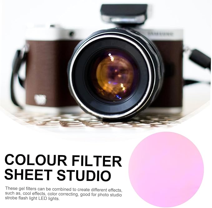 10pcs Colorful Sunset Light Gel Filter Photography Films for Strobe Flash and Led Lights for Creating Dazzling Atmosphere Photos and Videos