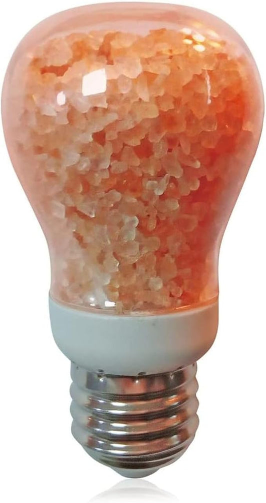 Himalayan Glow Natural Pink Salt LED Light Bulb, Warm Amber Glow - 60 Watt Equivalent light Bulb, Dimmable, E26 Edison light bulb for Homes, Decor, Offices