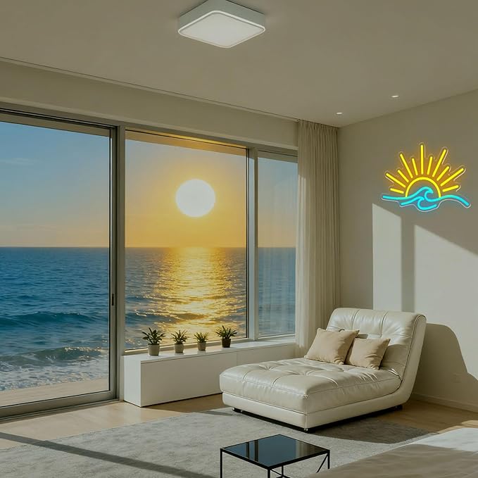 Sunrise Sunset Neon Sign Sun Wave LED Neon Lights for Bedroom Wall Decor, Dimmable USB Powered Neon Signs for Beach Bar, Living Room, Man Cave, Party Decorations
