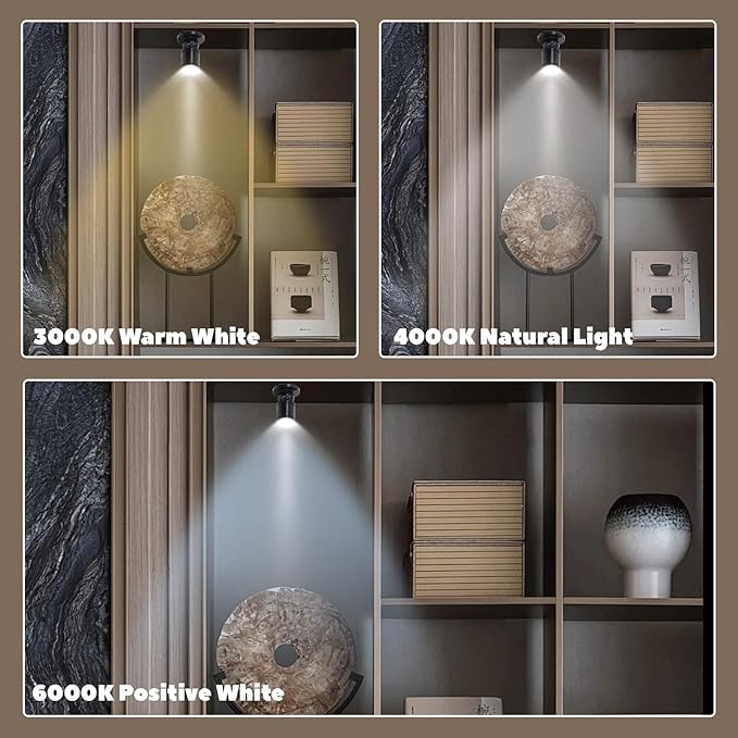 5V Dimmable LED Mini Spot Light with 6.6ft Cable, Jewelry/Indoor Picture/Art/Model Display Lights, USB Powered Spotlight for Jewelry Cabinets, Entryways, Tables Shelves (Natural Light 4000K, 1 Pack)