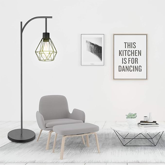 EE Eleven Master Lighting Metal Cage Lampshade for Pendant Light Cord Kit Vintage Lamp Holders Hanging Lighting Cord Fixture Farmhouse Bedroom Dining Room Decoration (1 Pack/Diamond Shape)