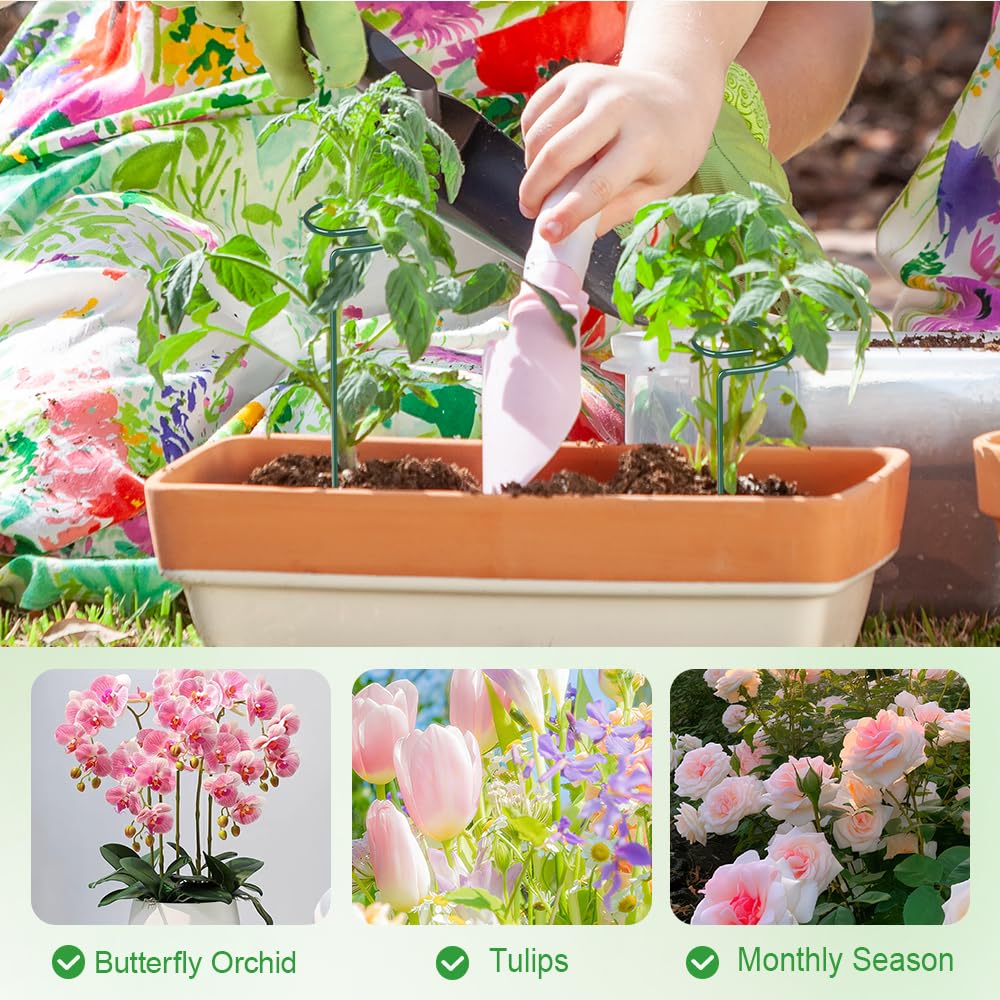 Plant Support Stakes, 16/24/36 Inch Plant Support Rings, 2026 New Single Stem Support for Flowers, Vegetables, Amaryllis, Rose, Orchid, Peony, Lily, Tomatoes (4, 16 Inch)