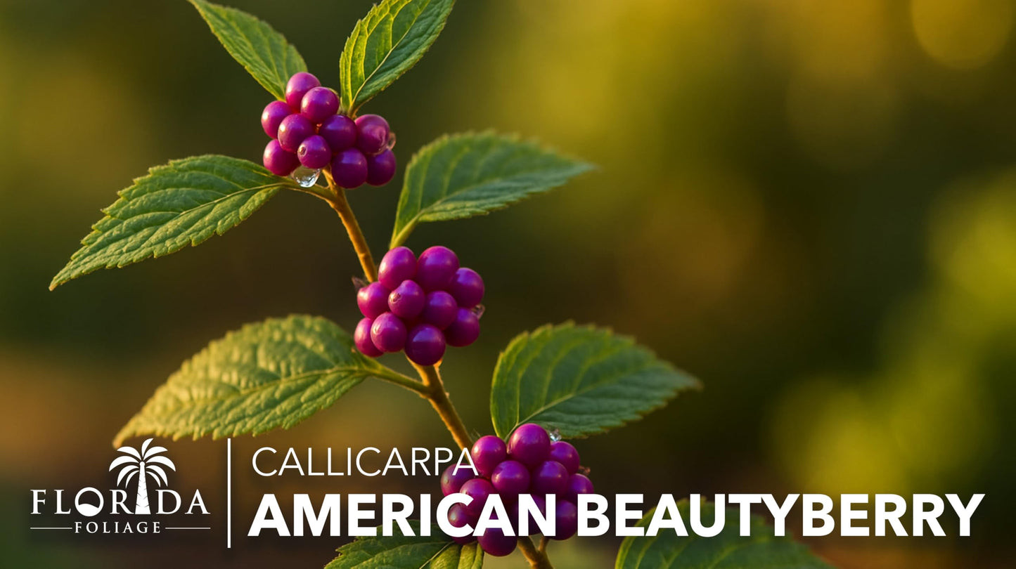 American Beautyberry | 20 Live Plants | Callicarpa Americana | Drought-Tolerant, Vibrant Purple Berries, Attracts Birds & Butterflies | Easy to Grow