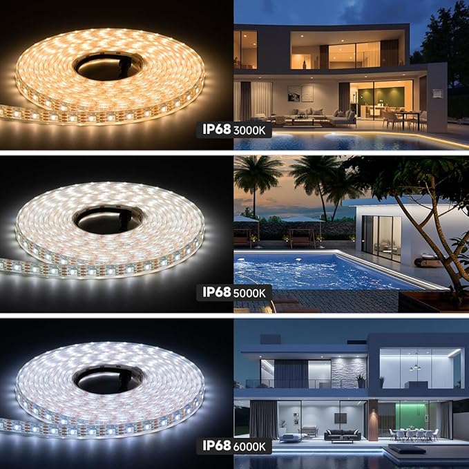 BTF-LIGHTING SK6812(Similar WS2812B) RGBW RGB+Warm White(3000K) Individually Addressable DC12V 16.4FT 60LED/m 4 Colors in 1 Light Dream LED Strip IP68 White PCB(No Adapter or Controller)