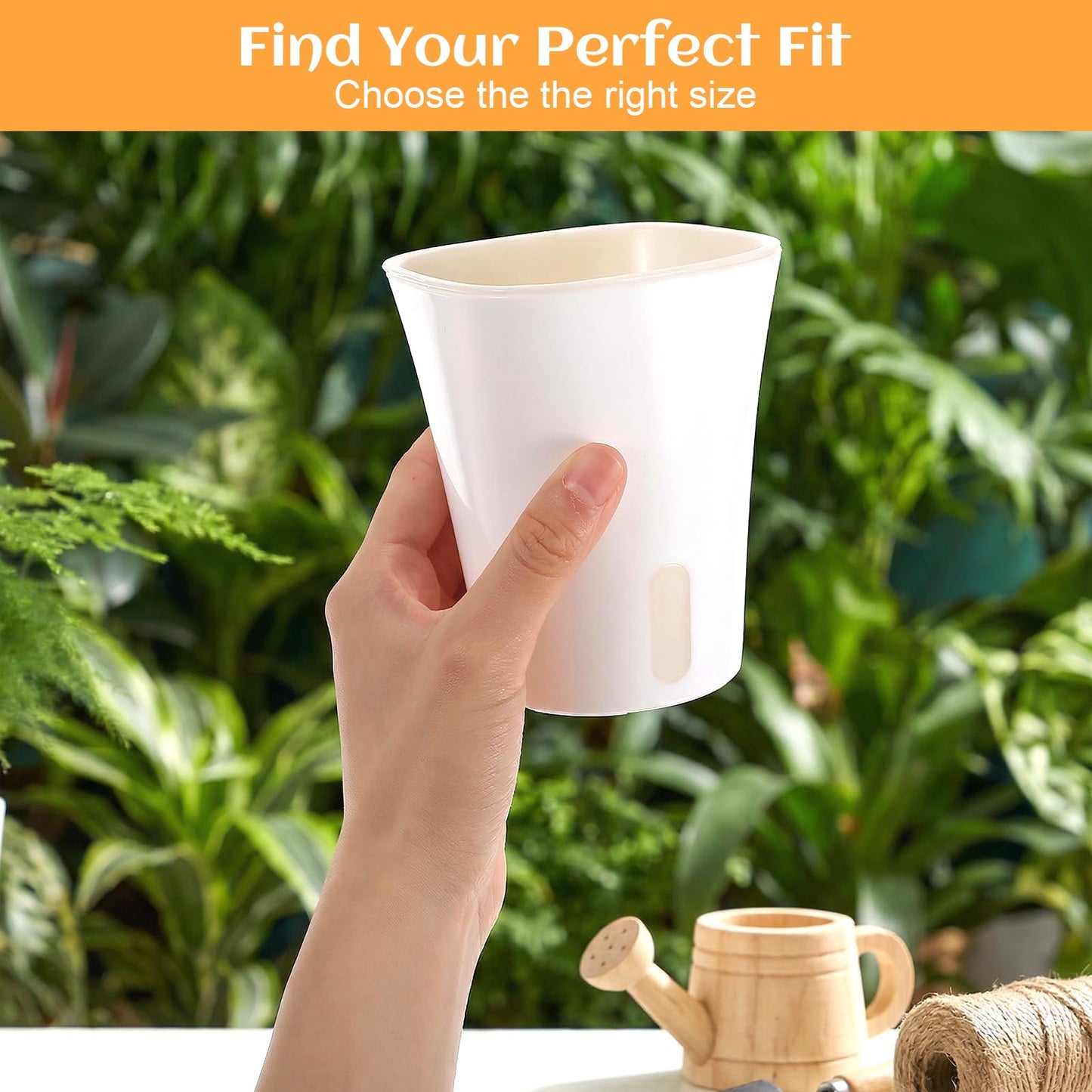 Afgaogw 8 Sets Self Watering Pots for Indoor Plants, 4 Inch White Small Self Watering Planters Plastic Garden Pots with Water Level Indicator & Vents for All House Plants, Flowers, Succulents