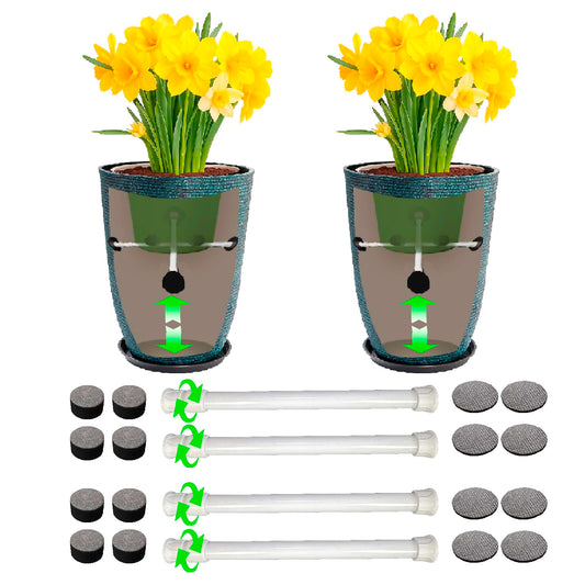 Euslbak 2 Pack Adjustable Planter Inserts for Large Pots,Adjustable Planter Insert, (1, Small 18-28CM)