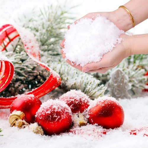 Hatisan 23 Ounces Fake Snow Decoration - Instant Artificial Snow for Christmas Crafts & Displays