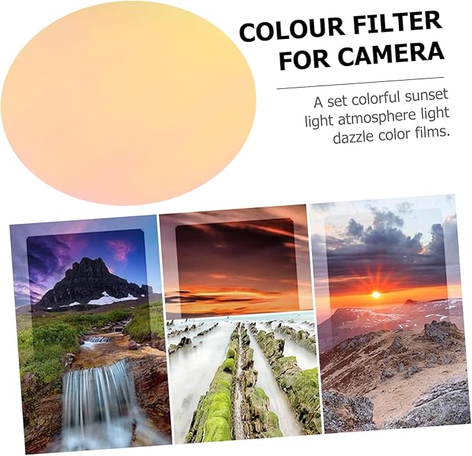 DOITOOL Pcs Mm Camera Filter Sheet Delicate Weight and Portable Film for Camera Sunset Light Atmosphere
