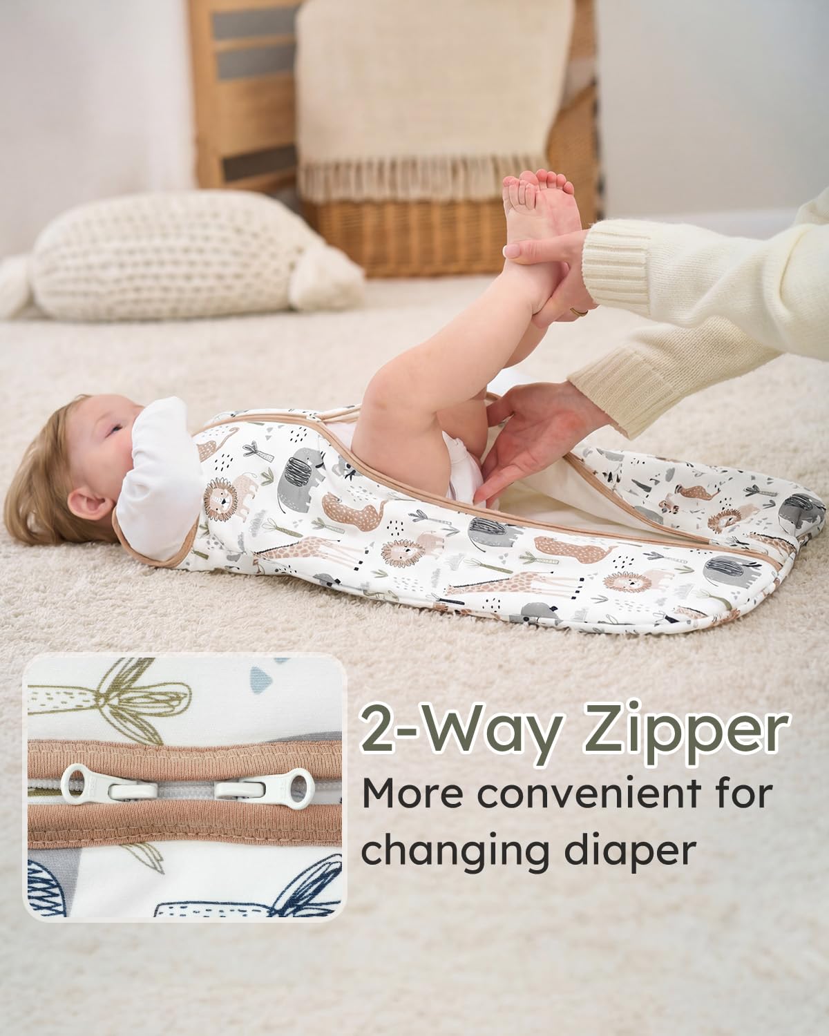 Yoofoss Baby Sleep Sack - 1.5 Tog Wearable Blanket for 18-24 Months | 100% Organic Cotton, Warm & Comfy