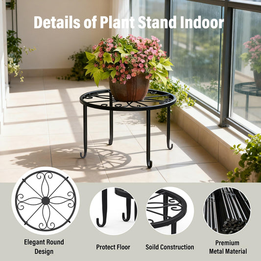 ORNQZ ANXI 7 Pack Metal Plant Stands, Anti-Rust Plant Holder Outdoor Flower Pot Stands, Indoor Plant Stands for Patio, Heavy Duty Plant Shelf Multiple Plant Display for Home, Garden