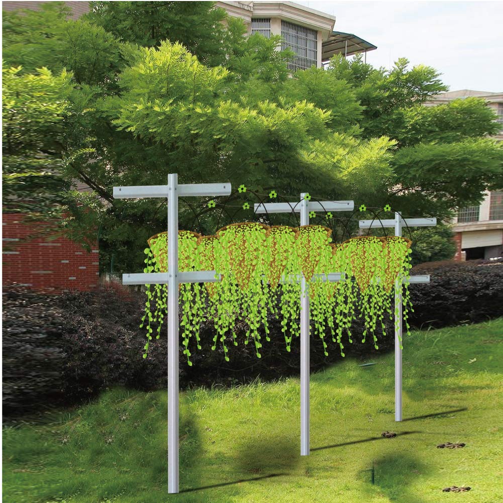 MRGARDEN 7-Feet Adjustable Garden Trellis Set for Raspberry and Climbing Plants, Outdoor Stake Vineyard Trellis, Pack of 4