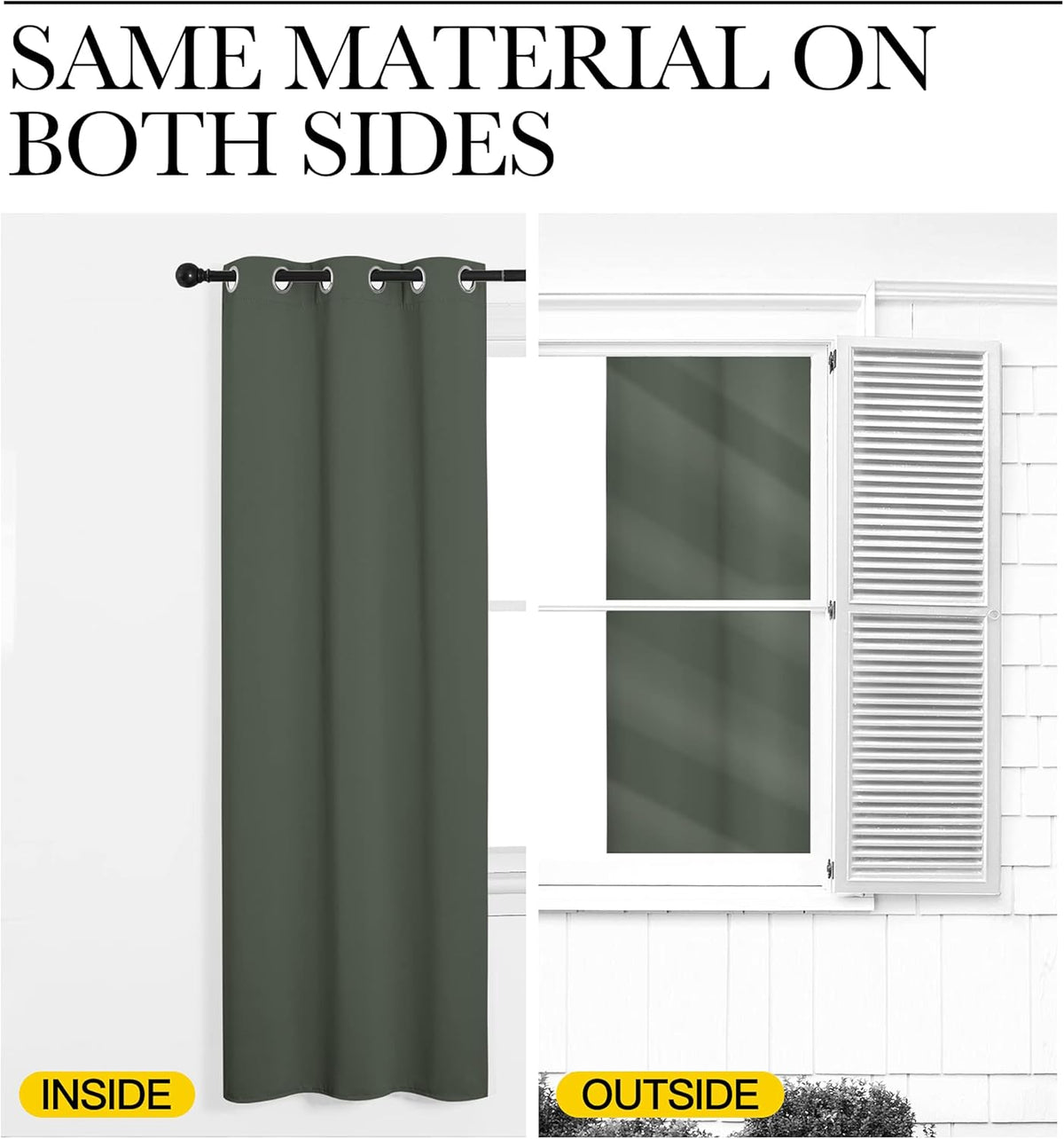 NICETOWN Blackout Curtain Panels - Thermal Insulated Solid Grommet Drapes | Dark Mallard, 42x50-Inch (1 Pair)