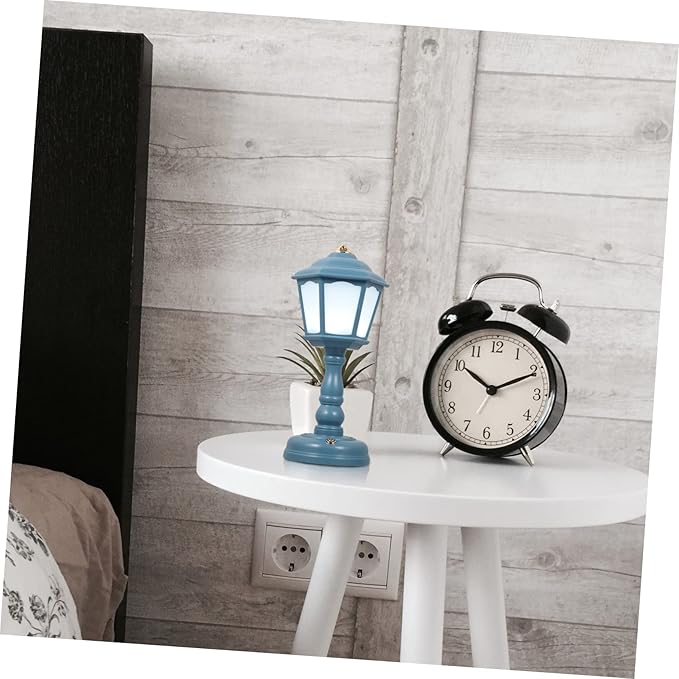 Healifty Vintage USB Rechargeable Table Lamp Level Dimmable Mini Night Light for Bedroom Decor Eye Caring Creative Retro Style Decorative Tabletop Lamp Compact Space Saving Design in Blue