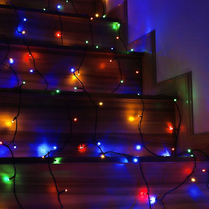PMS 100-1000 LED Christmas Lights, Low Voltage Fairy String Lights with 8 Modes, Ideal for Xmax Tree, Garden, Home, Party, Halloween Festival Deco (Mixed-Color, 100 LEDs)