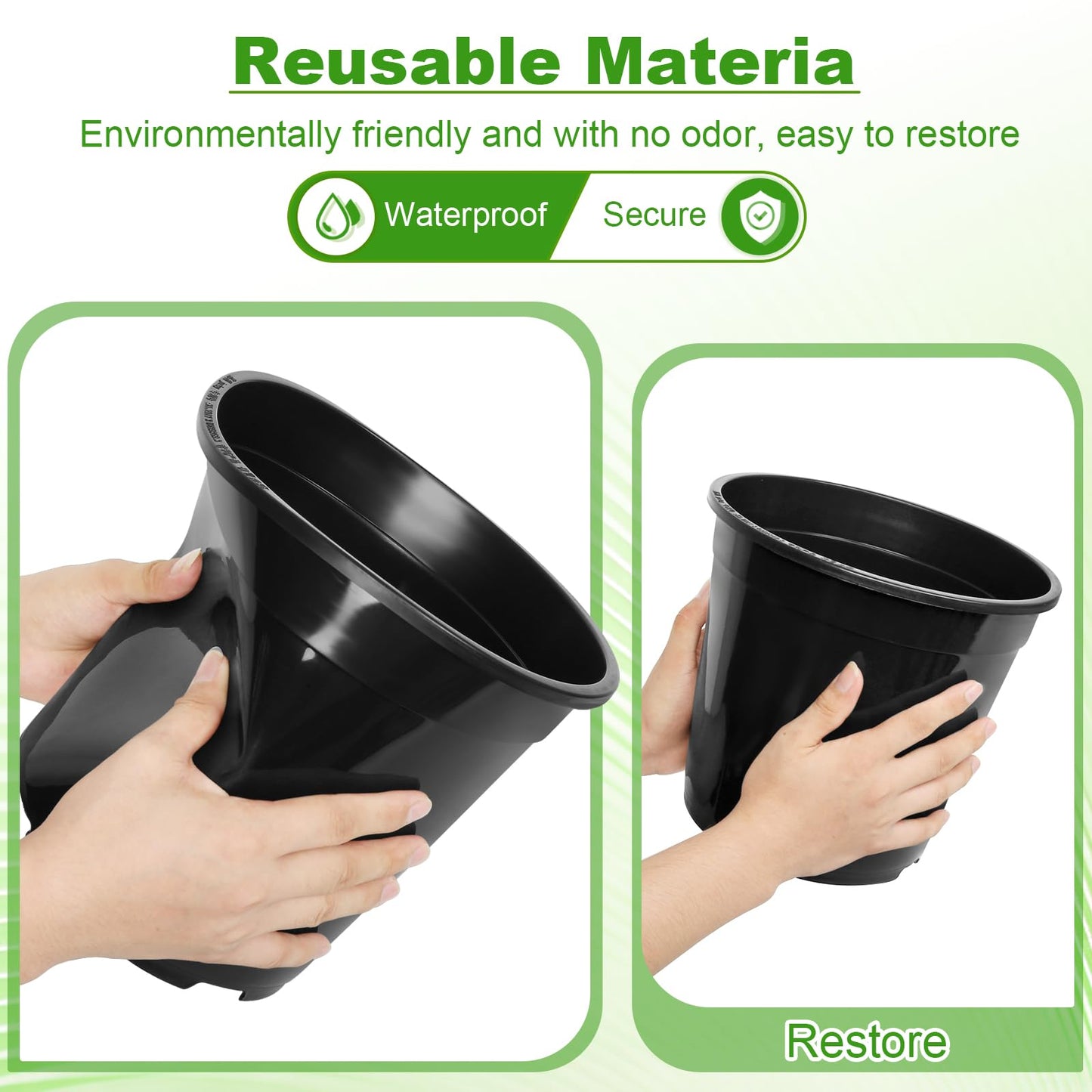 DUNPUTE 4pcs 10 Gallon Pots for Plants, 10 Gallon Plastic Nursery Pot with Drainage Holes, Planter Seedling Pots for Nursery Garden, Flowers, Succulent Outdoor Indoor (10 Gal- 4 Pack)