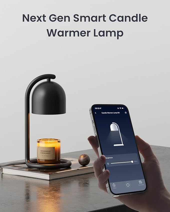 SwitchBot Candle Warmer Lamp with Gift Box Matter-Certified Voice Control, Birthday Gifts for Women Mom, House Warming Gifts New Home Decor, Dimmable Flameless Candle Wax Melter