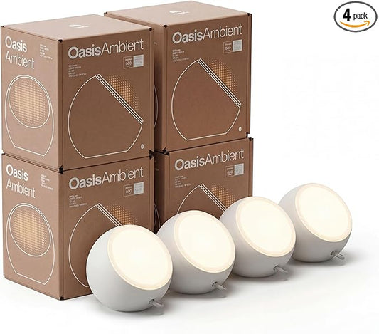 Oasis Smart Ambients - Adaptive Circadian Lighting, App-Controlled, No Hub Required, Controlable Warm-to-Daylight Tones (4-Pack)