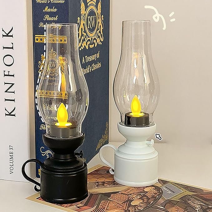 HELLORSO LED Kerosene Lamps, Portable Cordless Touch Switch Small Lamp with Battery Operated Lamp,Stepless Dimming, Night Light for Birthday Gifts (B1)