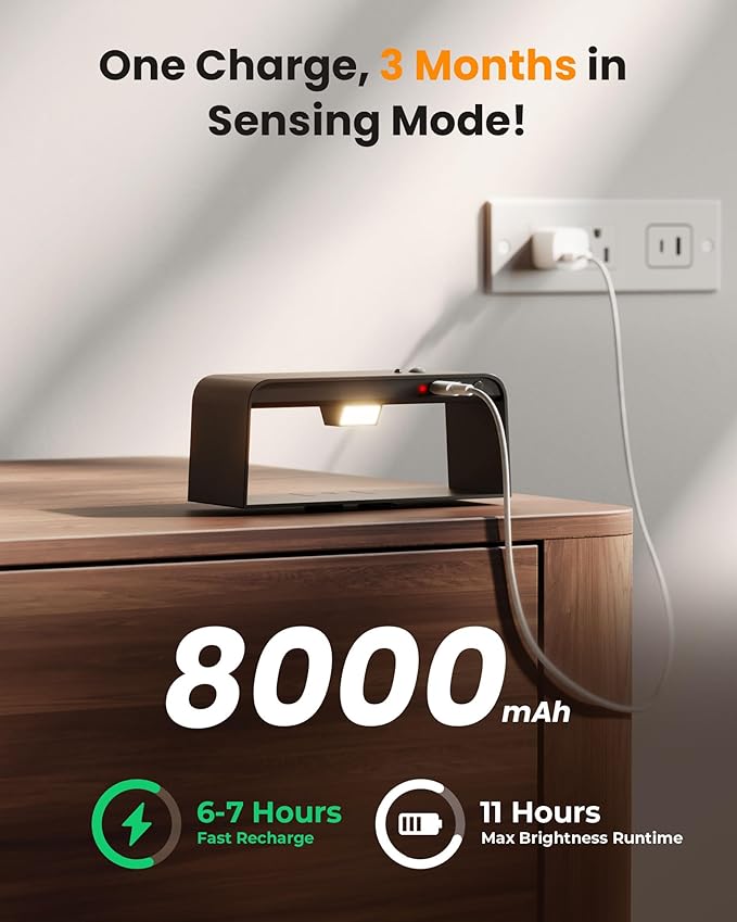 Motion Sensor Wall Sconce Indoor with Remote Control 3 Colors Wireless Wall Light LED Wall Sconces Rechargeable 8000mAh Battery Operateded Wall Lamps Brightness Adjustable for Bedroom