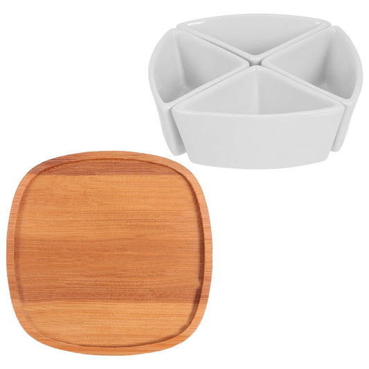 NULYLU 4pcs Mini Ceramic Succulent Flowerpot Set with Saucers, White Desktop Planters for Indoor Gardening and Small Plant Pots