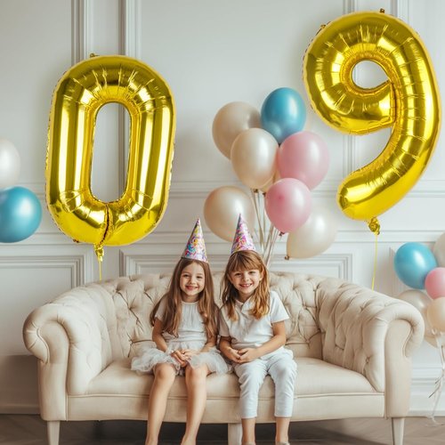 Gold 40-Inch Number Balloon | Giant Foil 0 Balloon for 0th Birthday & Wedding Anniversary Celebrations