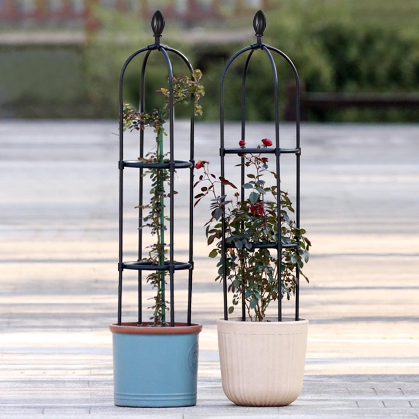Huvai 2 Pack 5Ft Tall Garden Obelisk Trellis for Climbing Plants Outdoor, Plant Trellis Garden Tower Trellis for Potted Plant Climbing, Flowers Vegetable Cucumber Trellis
