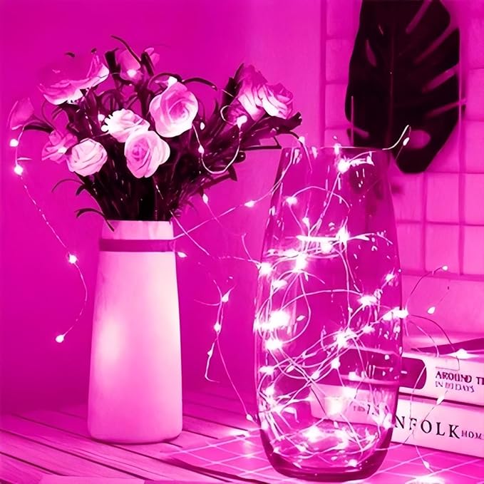 20 Pack Multi Color Led Fairy Lights Battery Operated String Lights Waterproof Silver Wire 7 Feet 20 Led Firefly Starry Moon Lights for DIY Wedding Party Bedroom Patio Christmas Mason Jar Easter Decor