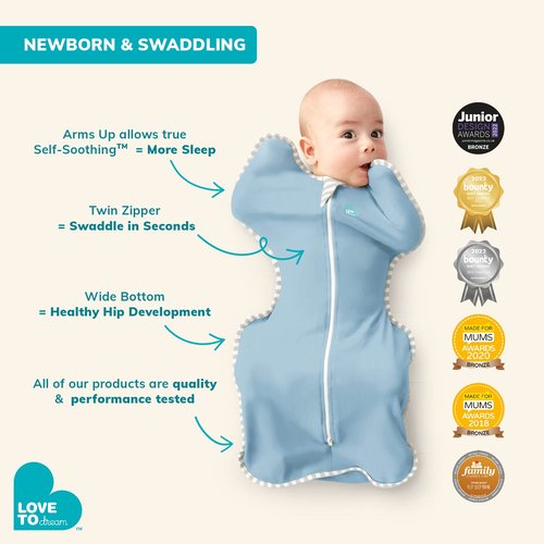Love to Dream Swaddle Up, Baby Sleep Sack, Self-Soothing Swaddles for Newborns, Get Longer Sleep, Snug Fit Helps Calm Startle Reflex, Lite 0.2 Tog, 13-19 lbs, Olive
