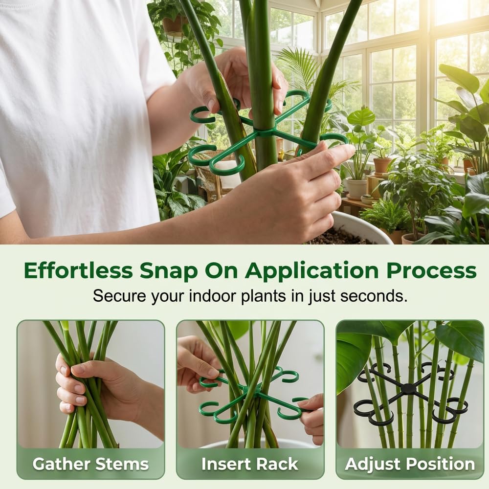 Monstera Plant Support, 2026 New Plant Stem Support for Climbing Plants, Plant Supports for Indoor Plants, Durable Garden Accessory for Home Growers (Green, 5.31in + 4.53in + 3.03in + 2.28in)