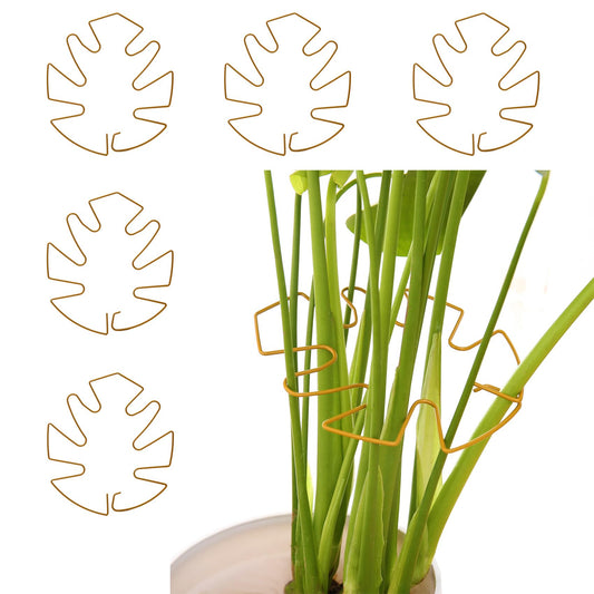 Spiritlele 5 Pcs Yellow Plant Stem Support Holder Set Monstera Plant Support Clamp Growth Accessories for Indoor Plants Big