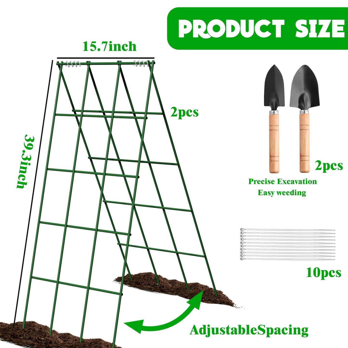 No Assembly Required Cucumber Trellis,2 Pack Trellis for Cucumbers,Outdoor Raised Bed Climbing Plant Support,A-Frame Garden Frame,Used for Vegetables,peas,Tomatoes,Squash,Melon and Fruit Frame