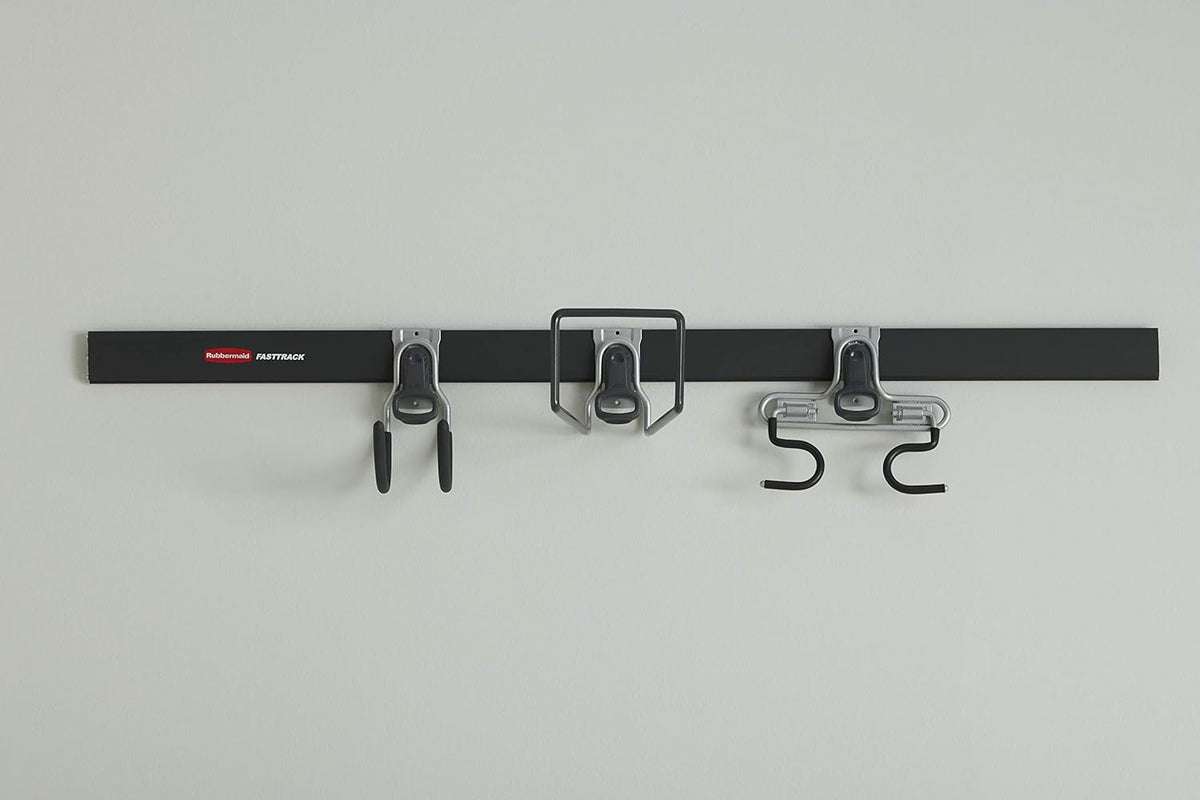 Rubbermaid FastTrack Hooks Kit - Versatile Utility Hooks for Organizing | Black, 3-Piece Set